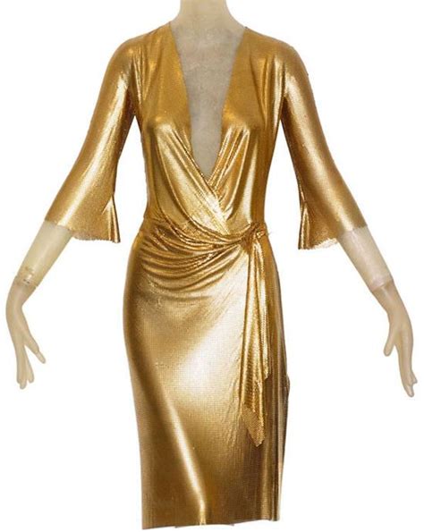 vestito versace oroton famoso|AN OROTON METAL DRESS, VERSACE, 1980's .